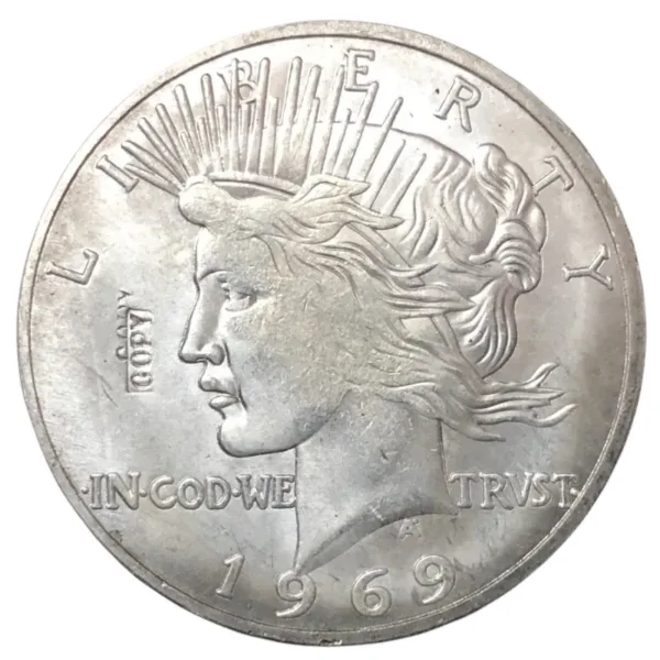 1969 US Peace Dollar Silver Plated Replica Coin