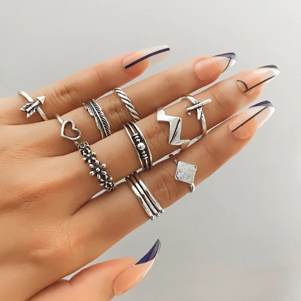 Skull Rings Set Vintage Gothic for Women - Image 11