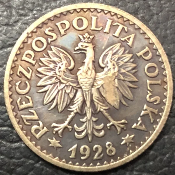 1928 Poland 1 Zloty Antique Coin Replica - Image 2