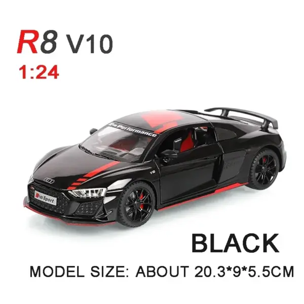 Audi R8 V10 Diecast Model Car Red 1:24 - Image 9