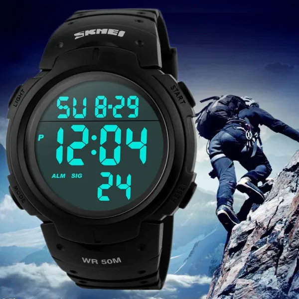 Men's Digital Sport Watch with Alarm and Calendar - Image 4