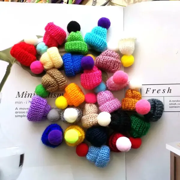 10Pcs Mini Woolen Yarn Doll Hats - Image 5