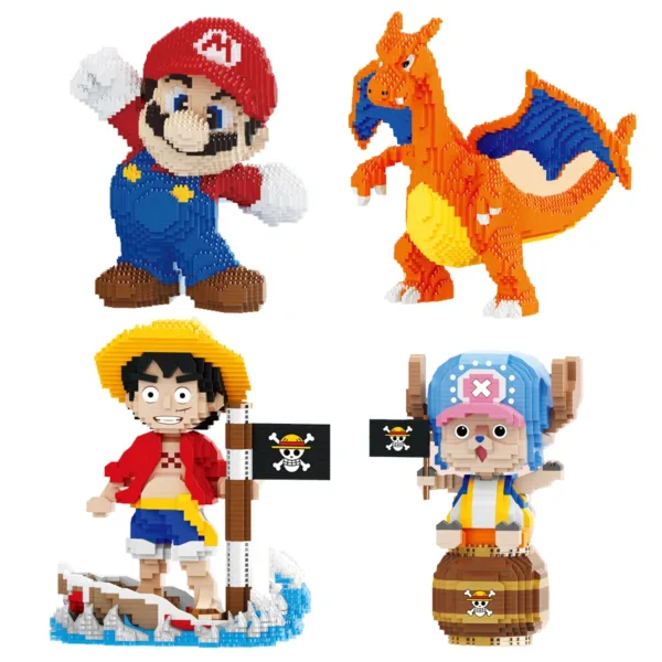 Anime Cartoon Building Blocks Kids Toy Set