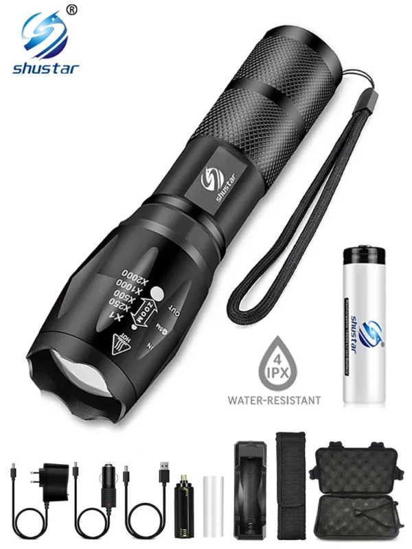 Ultra Bright Waterproof LED Flashlight 18650