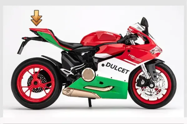 1:12 Scale Ducati Racing Motorcycle Diecast Model - Image 9