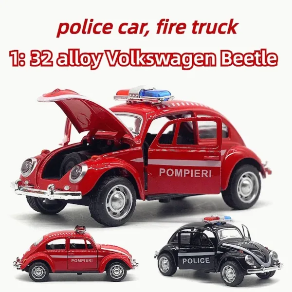 1:32 Alloy Beetle Police Car Model - Image 2