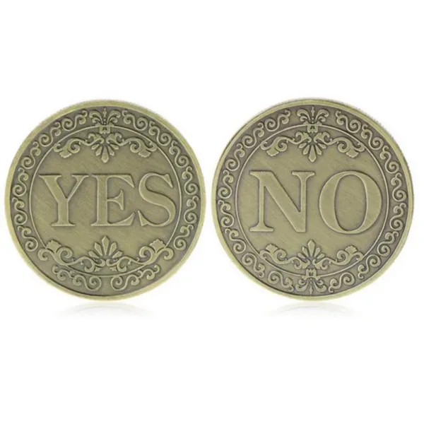 40mm Bronze Lucky Yes/No Coin Display Piece - Image 2