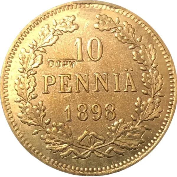 1898 Finland 10 Pennia Coin Replica