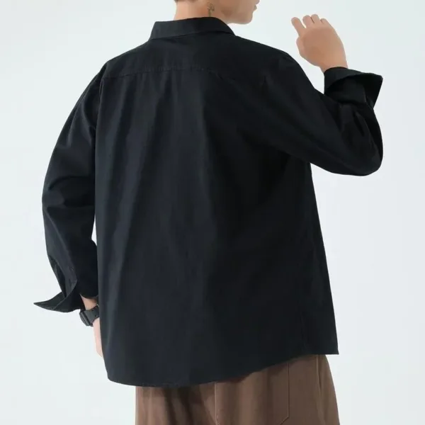 Men's Oversized Casual Long Sleeve Shirt - Image 5