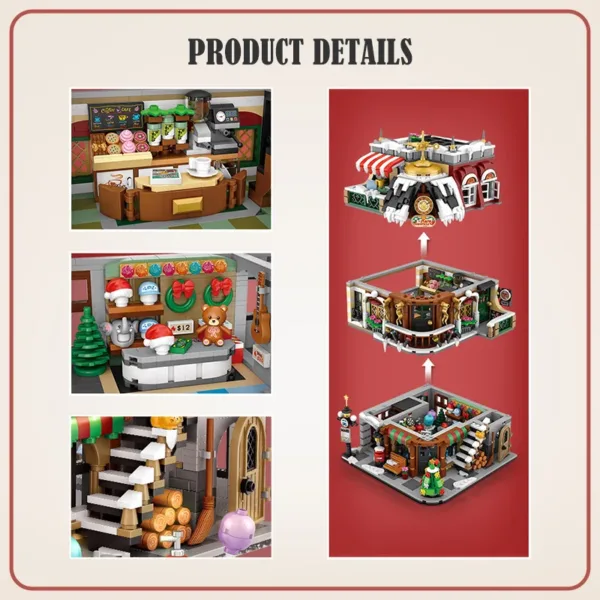 2506Pcs Mini Building Blocks Christmas Cafe Set - Image 4