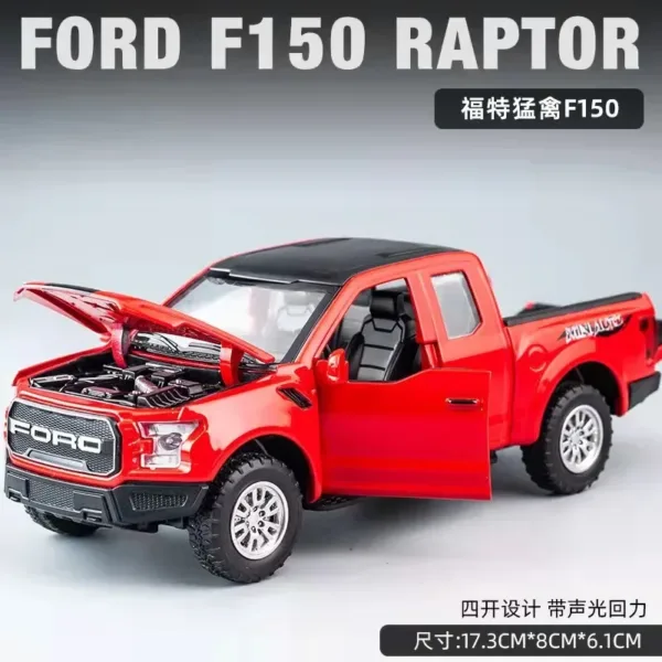 1:32 Diecast Ford Raptor F150 Model Car - Image 7