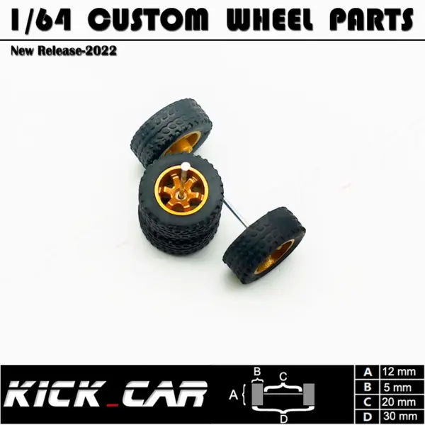 Diecast Car Wheels and Rubber Tires 1/64 - Image 2