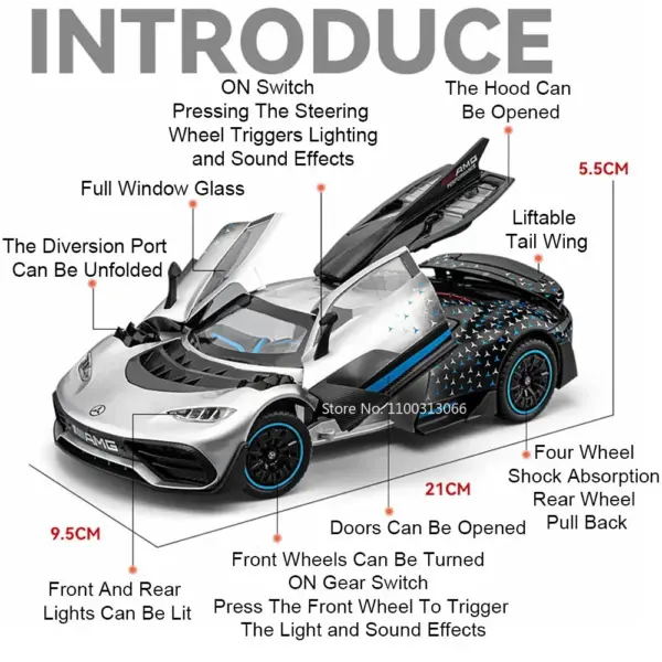 1:24 Scale Alloy AMG ONE Diecast Car Model - Image 2