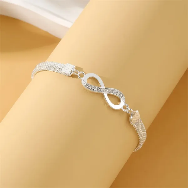 Punk Silver Infinity Ankle Bracelet for Women - Image 3