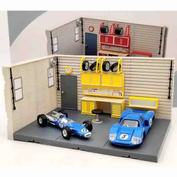 1/43 Scale Car Model Workshop Scene Display - Image 5