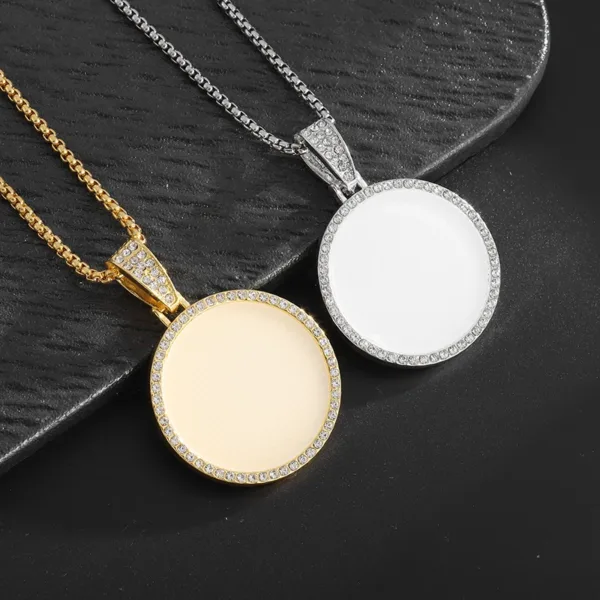 Round Photo Frame Pendant Necklace Unisex