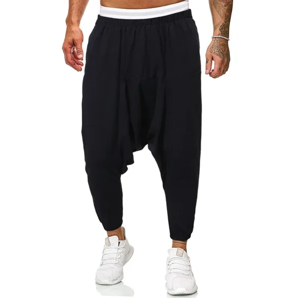 Men's Solid Harem Pants Casual Joggers - Image 7