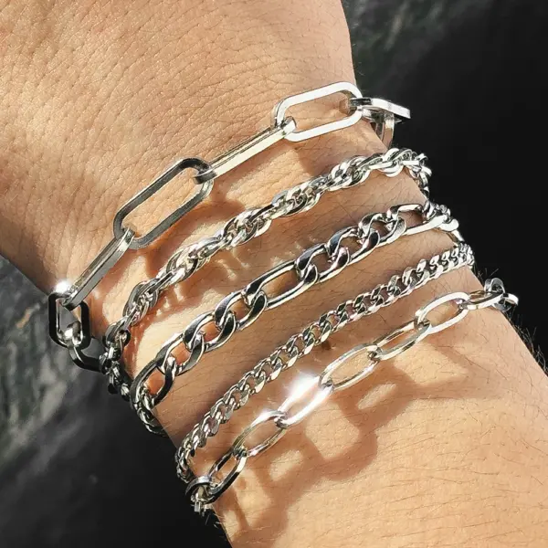 Multi-Style Stainless Steel Chain Bracelet for Women - Image 2