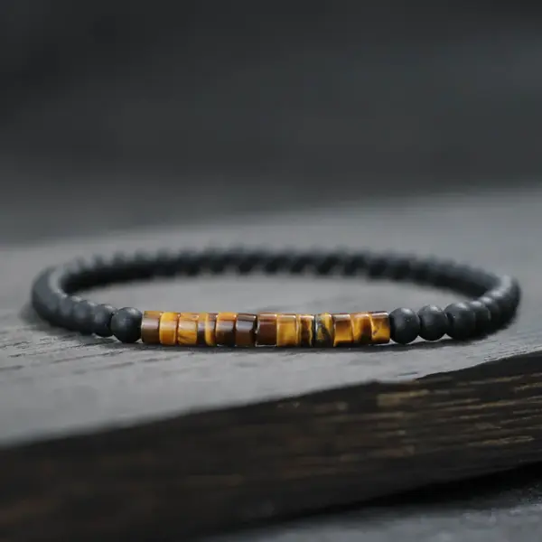 Unisex 4mm Emperor Onyx Bead Bracelet - Image 4