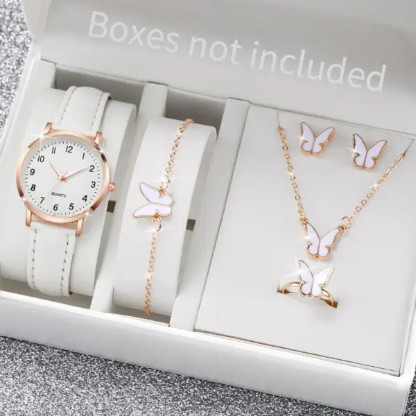 Women's Quartz Watch Set with Jewelry 6PCS - Image 2