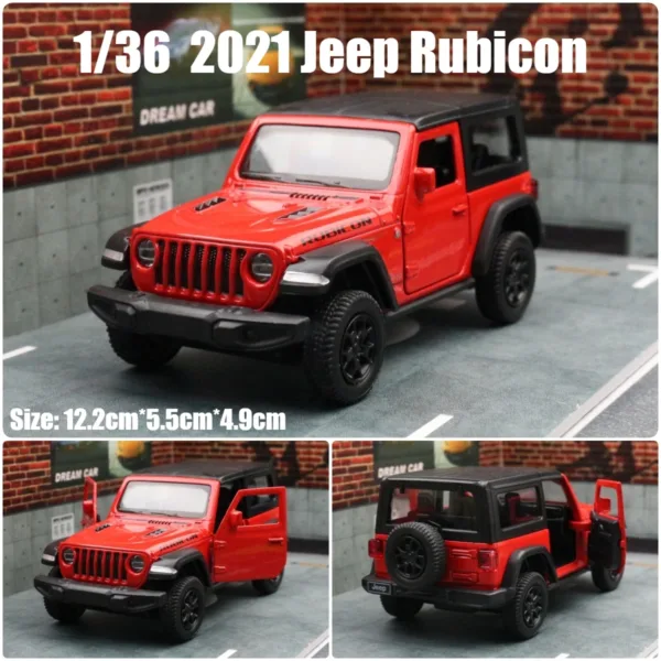 1/36 Jeep Wrangler Rubicon Diecast Model Car - Image 12