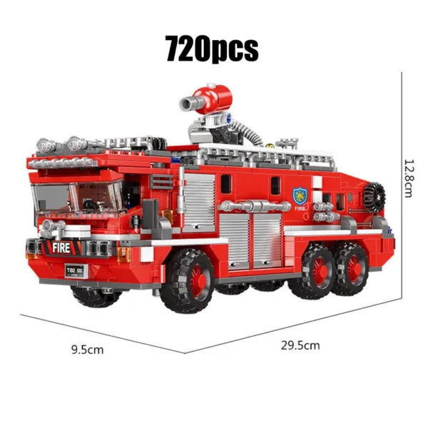 MOC Brick Set Fire Truck Building Model