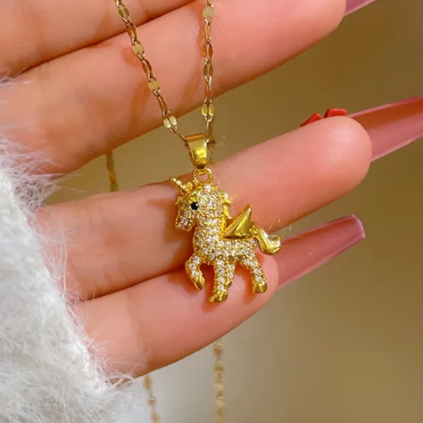 Cute Unicorn Pendant Necklace for Women - Image 4