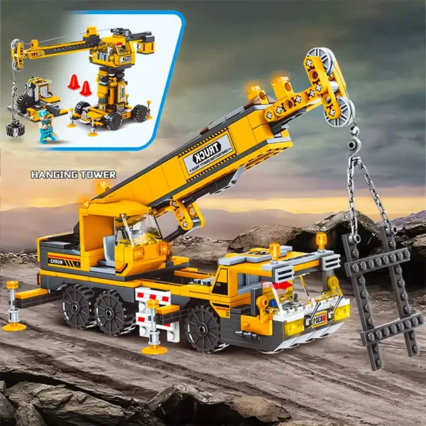 Engineering Building Blocks Excavator Toy Set - Image 2