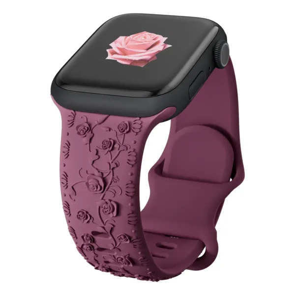 Floral Engraved Strap for Apple Watch 38-49mm - Image 20