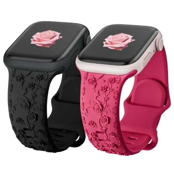 Floral Engraved Strap for Apple Watch 38-49mm