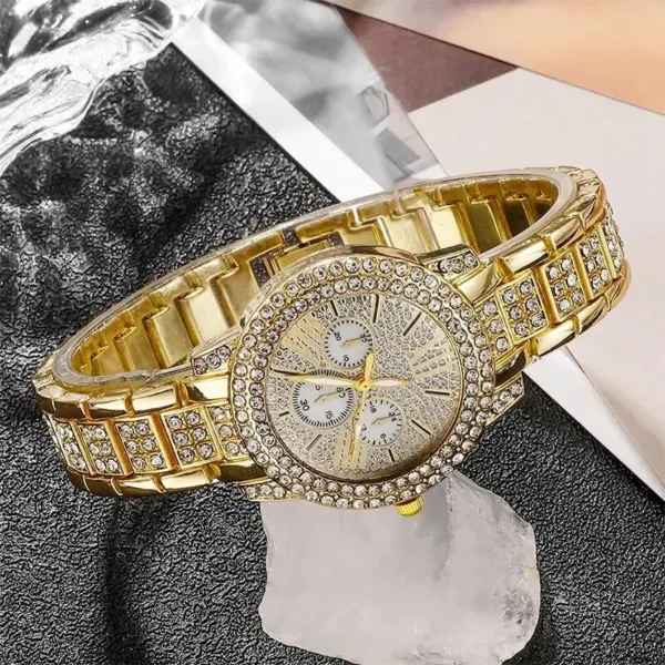 Gold Women's Quartz Watch Jewelry Set - Image 6