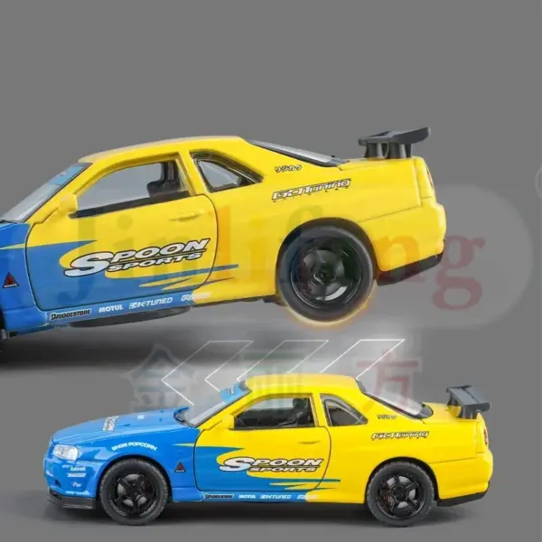 1:32 Nissan Skyline GTR R34 Diecast Model Car - Image 3