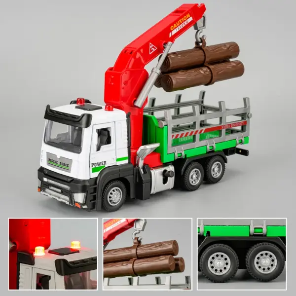 1:32 Diecast Timber Transportation Crane Car - Image 8