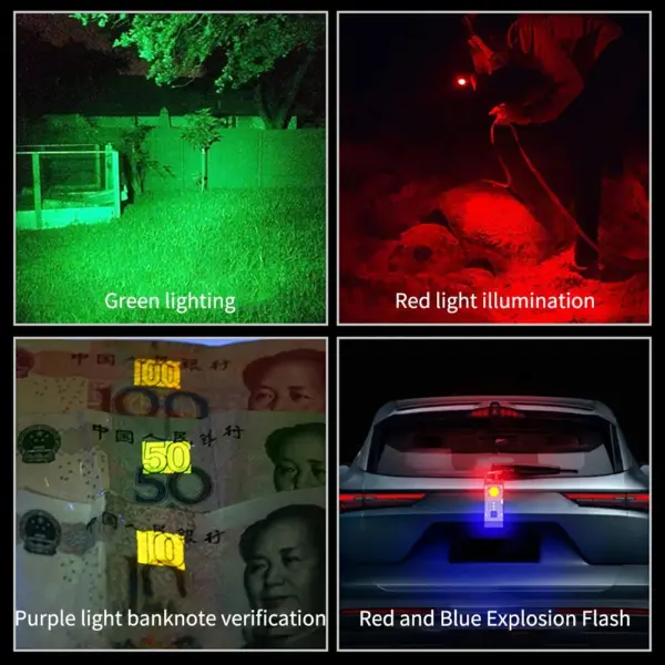 Portable Solar LED Flashlight Keychain Torch - Image 4