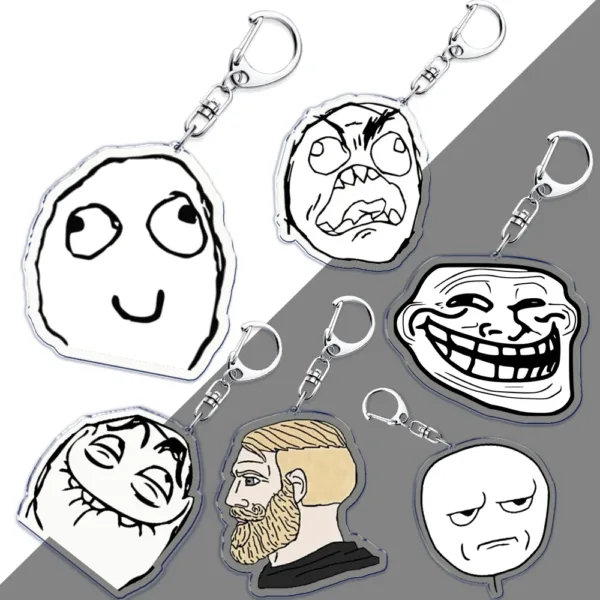 TrollFace Keychain for Bags and Accessories