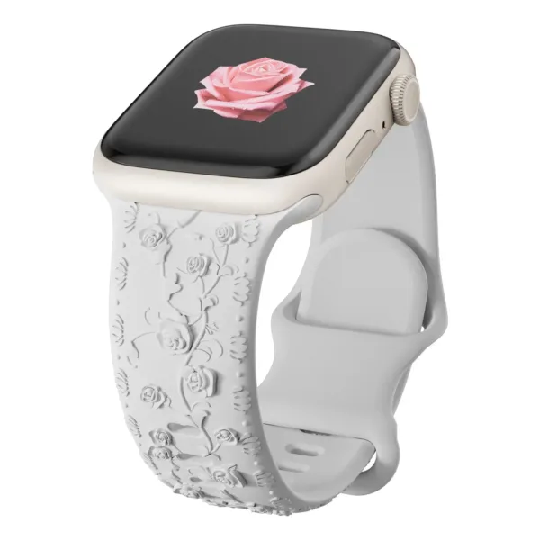 Floral Engraved Strap for Apple Watch 38-49mm - Image 7