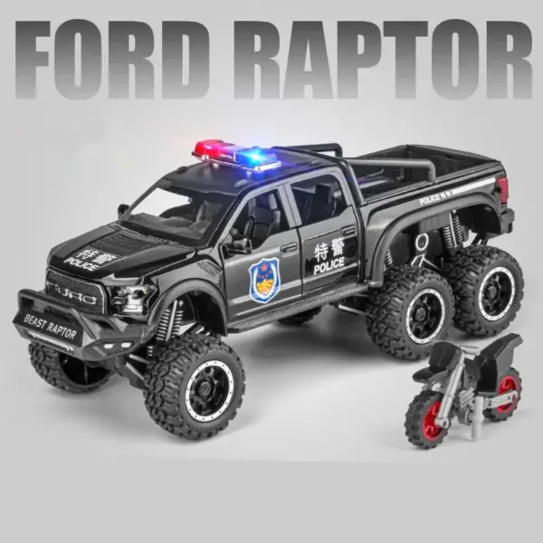 1:28 Scale Metal Ford Raptor Pickup Model - Image 7