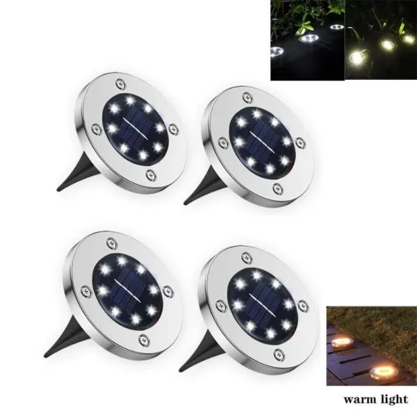 8LED Solar Powered Garden Spotlights IP65