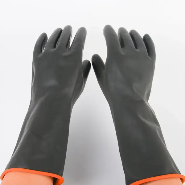 35cm Silicone Dishwashing Gloves Black - Image 5