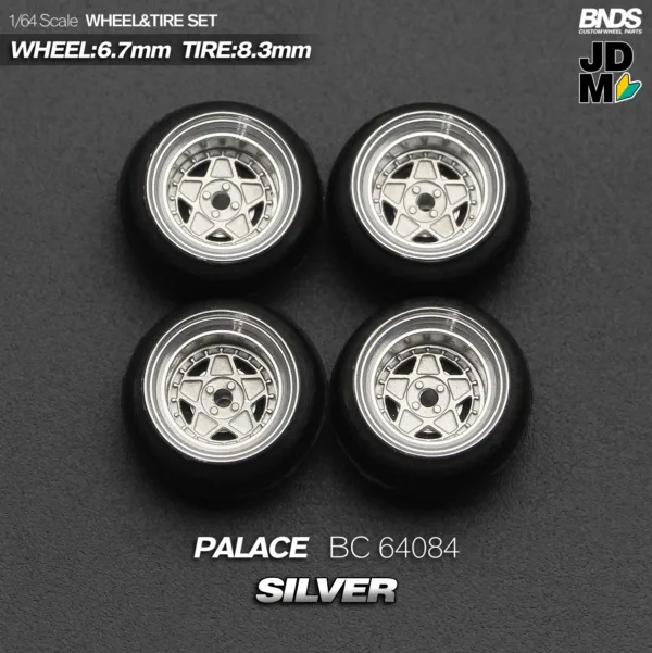 1/64 Scale Alloy Wheel and Tire Set 4pcs - Image 12