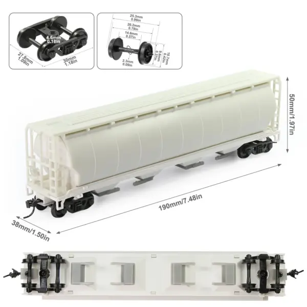 HO Scale Unassembled Cylindrical Grain Hopper Model - Image 3