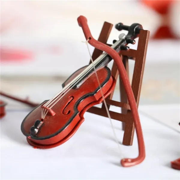 Miniature Violin Model for Dollhouses 1/6 1/12 - Image 2