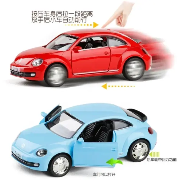 1:36 Volkswagen Beetle Pull Back Diecast Model - Image 6