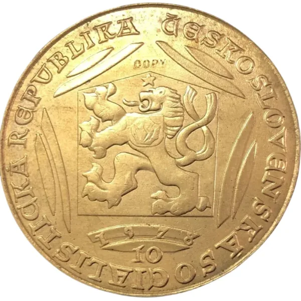 Czechoslovakian 10 Dukatu Gold Token Replica