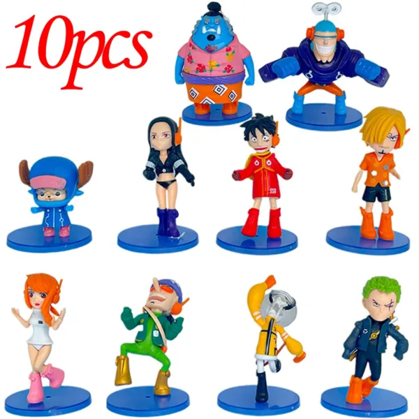 10pcs One Piece Anime Figures Luffy Zoro Dolls - Image 3