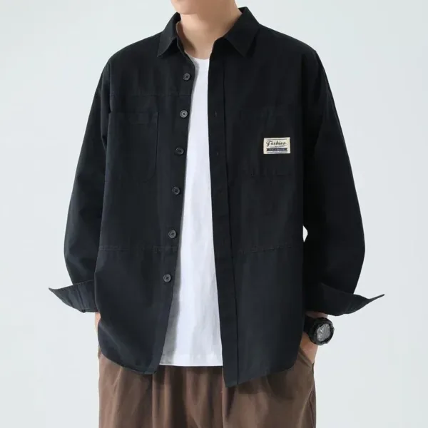 Men's Oversized Casual Long Sleeve Shirt - Image 4