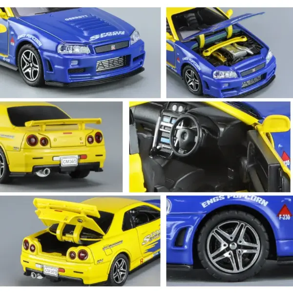 1:32 Nissan Skyline GTR R34 Diecast Car Model - Image 6