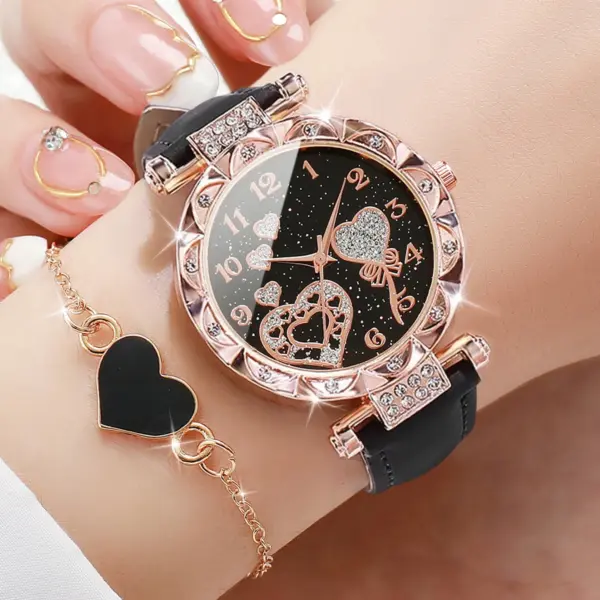 4PCS Women's Quartz Watch and Bracelet Set - Image 3