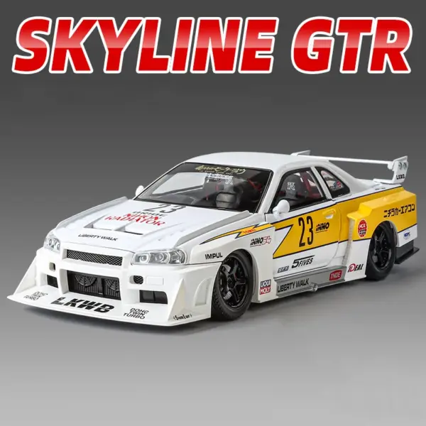 1:24 Nissan Skyline GTR R34 Alloy Model Car - Image 8