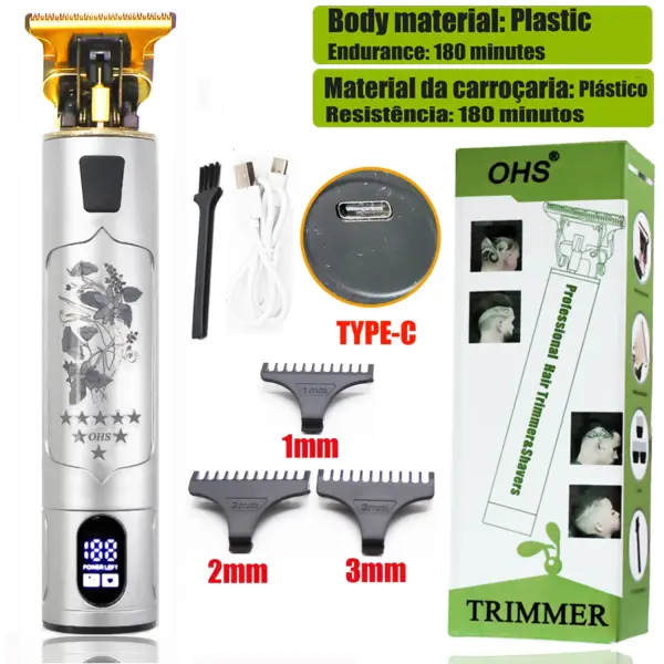 OHS X1 LCD Hair Clipper 0mm Trimmer - Image 8